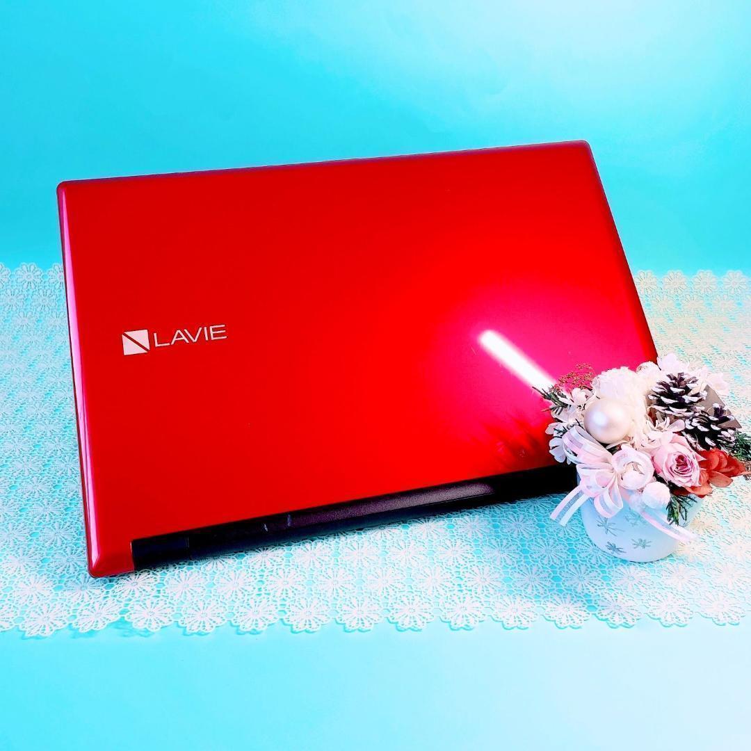 たっぷり大容量1TB❣️薄型ノートパソコン✨️可愛い赤！カメラ付き✨️初心者おすすめ