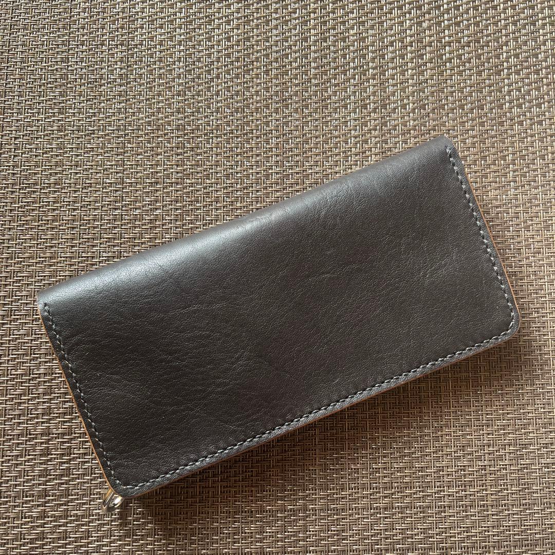 【週末限定価格】MARYAMホースフロントロングトラッカーウォレット茶芯ニッケル