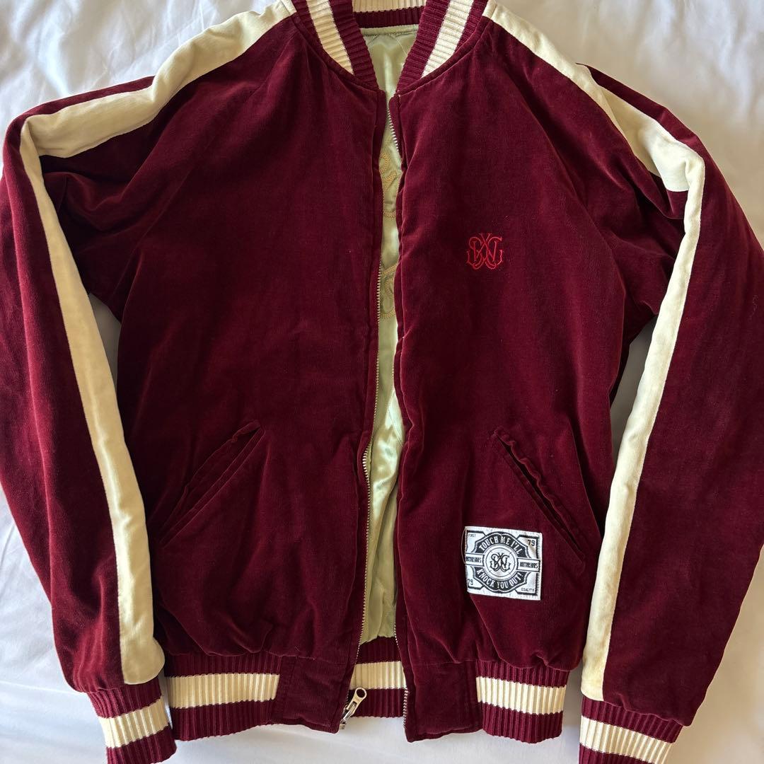 SWAGGER スワッガー サテン 別珍 ベロア リバーシブル スカジャン 刺繍