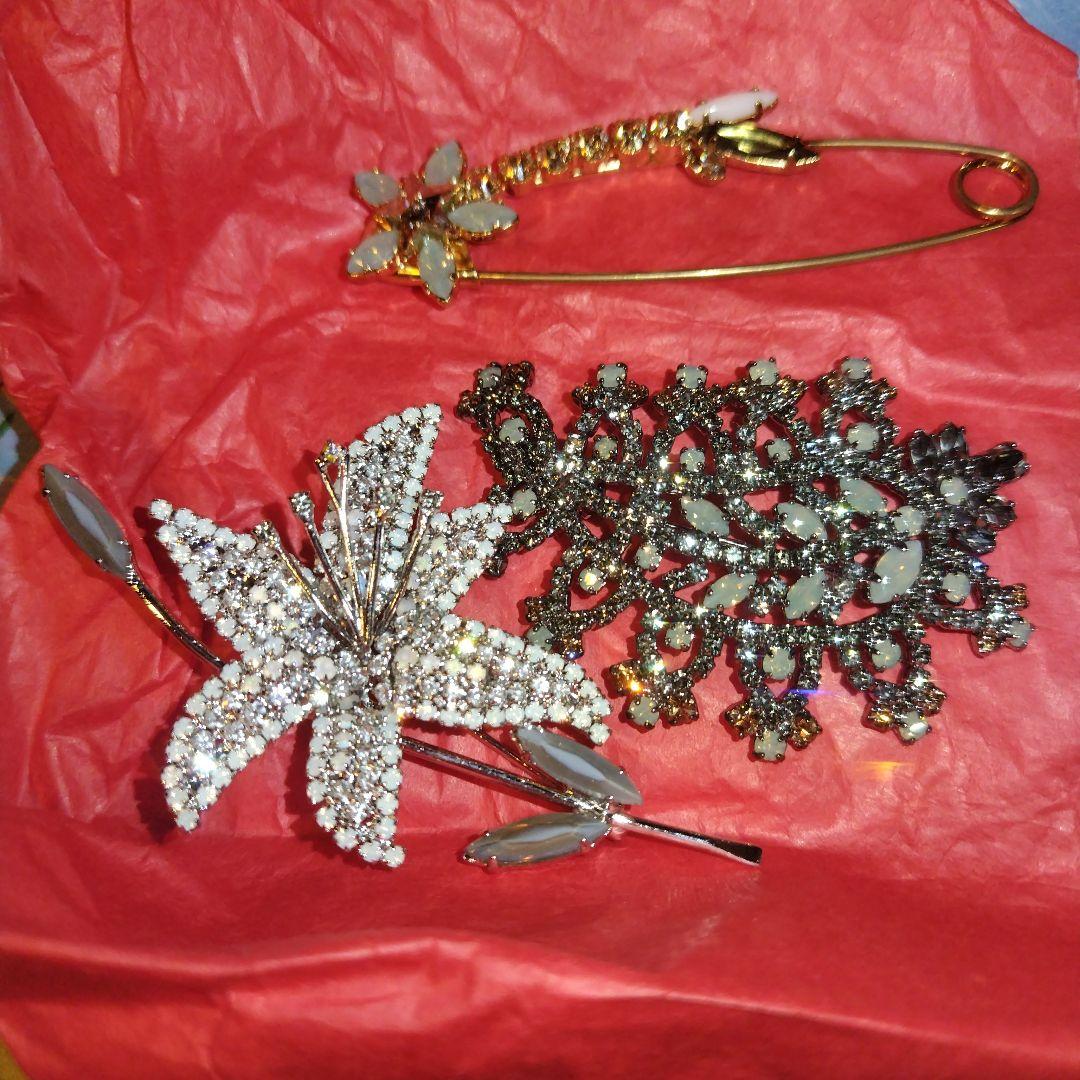 imac 花モチーフ ブローチ 3点セット