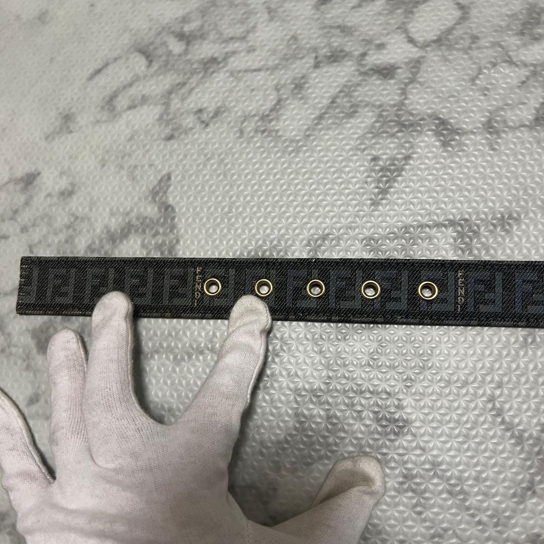 フェンディ ベルト ズッカ FFロゴ バックル ゴールド キャンバス メンズ