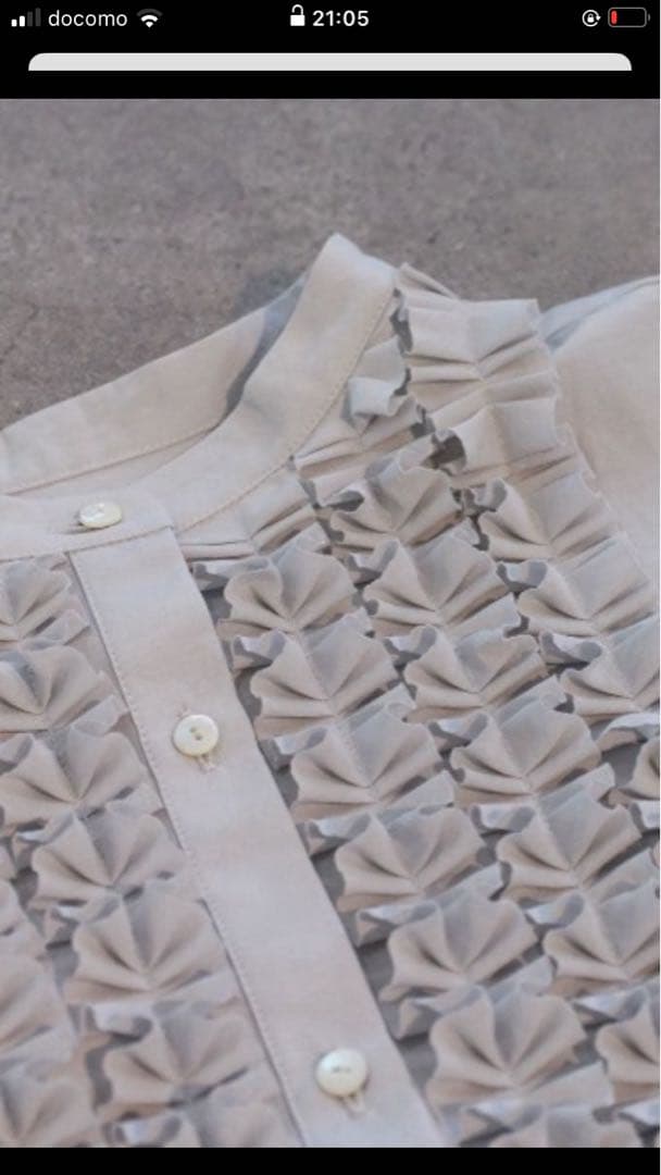 MARILYN MOON モダンタックフリルワッシャーブラウス　アイスグレー