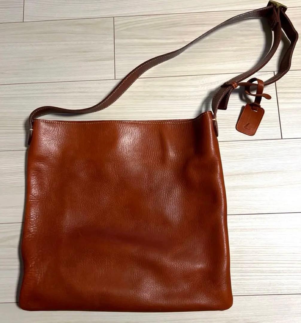土屋鞄　ユニックリベルタ　牛革　ワンショルダー　ブラウン