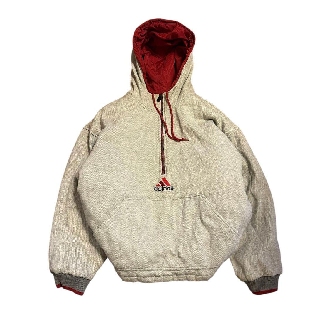 adidas90sリバーシブルナイロンジャケット　アノラックパーカーセンターロゴ