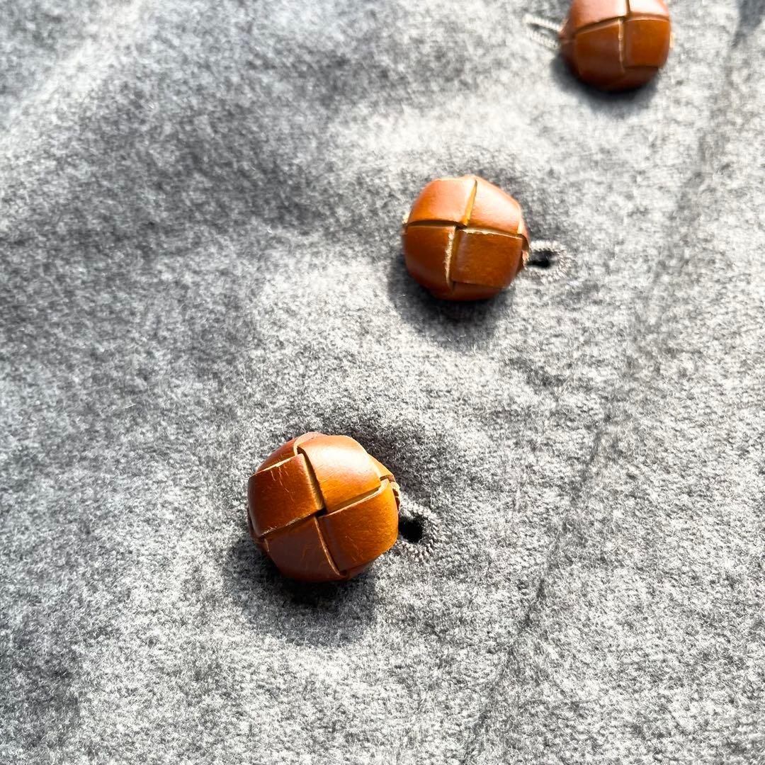 【美品】MAX MARA ビッグカラー ショートコート L くるみボタン