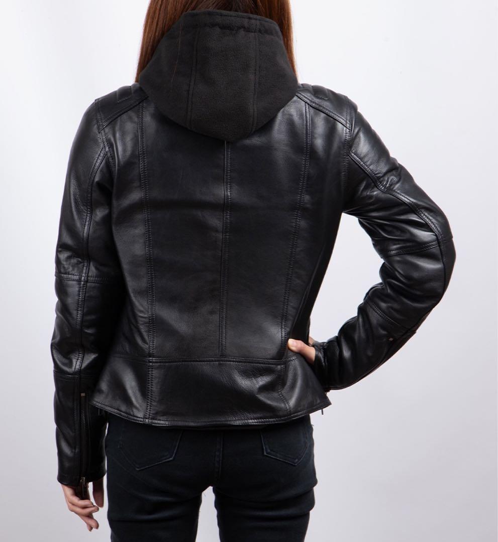 DEGNER デグナーシングルライダースジャケットフーディジャケット　2way