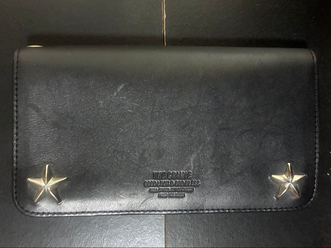 THE CRIME ブラックレザー長財布