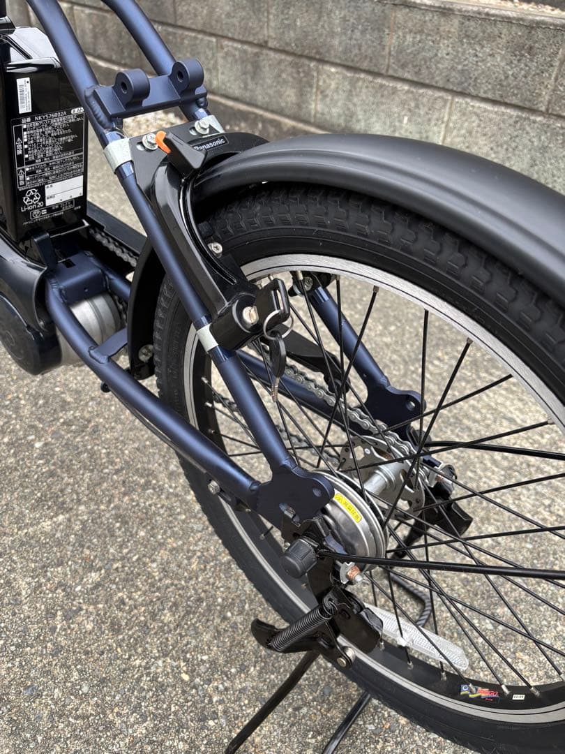 パナソニック 電動アシスト自転車 ネイビー 前カゴ付き BE-ELSW013
