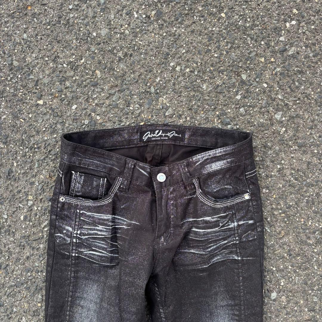 パンツ Y2K black denim flare pants boots cut