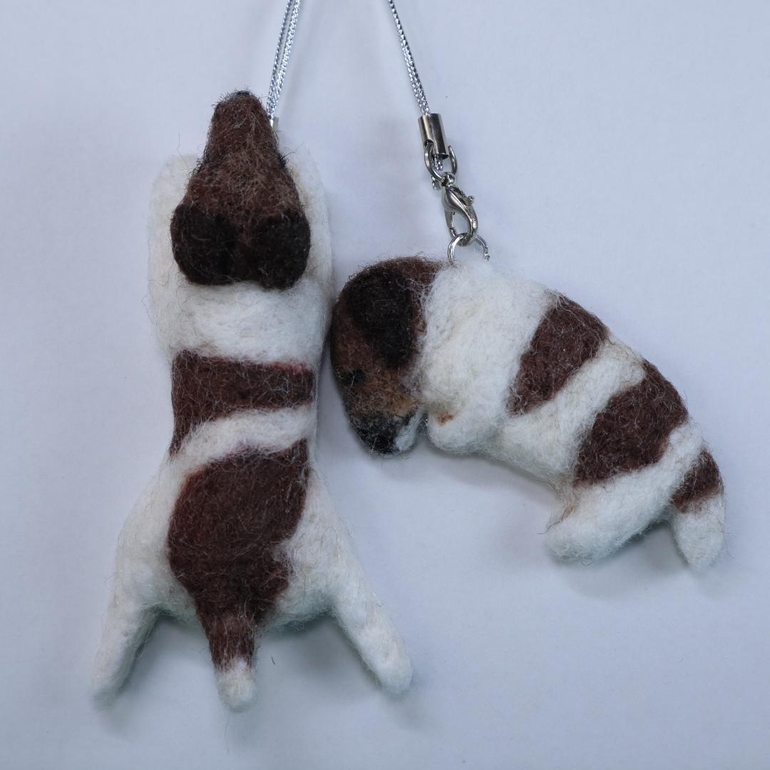 羊毛フェルト Yu様 ジャックラッセル&インコ ハンドメイド オーダー