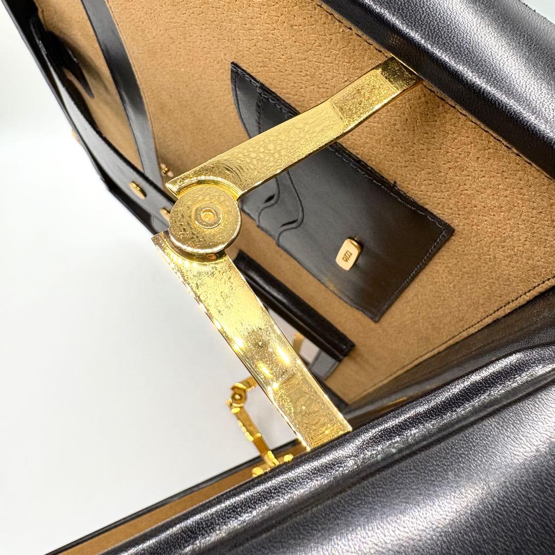 高級 オールレザー グッチ PRESTO ダイヤルロック アタッシュケース 黒