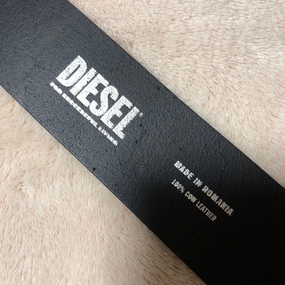 美品　DIESEL ディーゼル　ブラックベルト オーバルバックル　レザー　黒