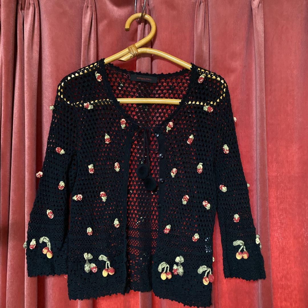週末お値下げ❣️【カネコイサオ】いちご・さくらんぼモチーフカーディガン