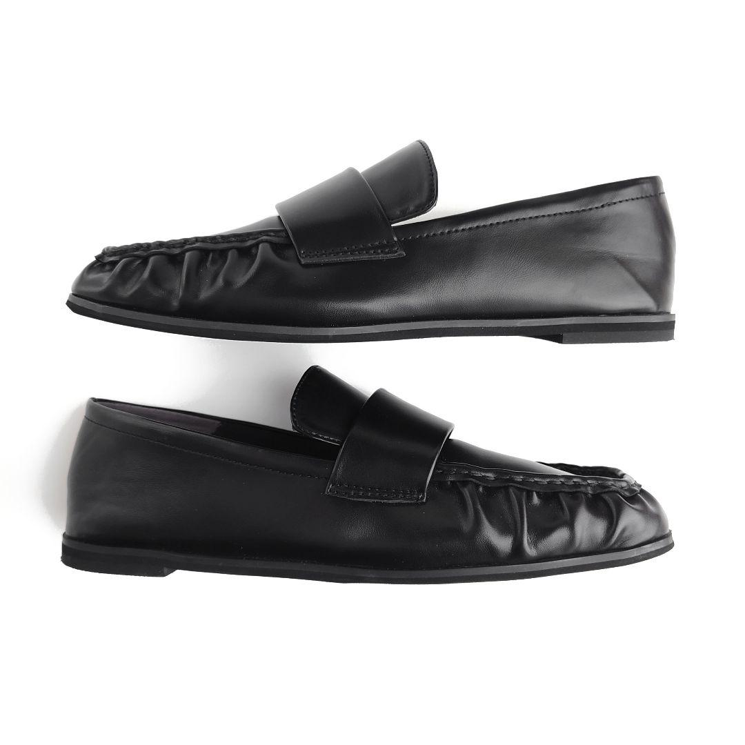 美品 アダムエロペ ソフトギャザー ローファー フラットシューズ 撥水