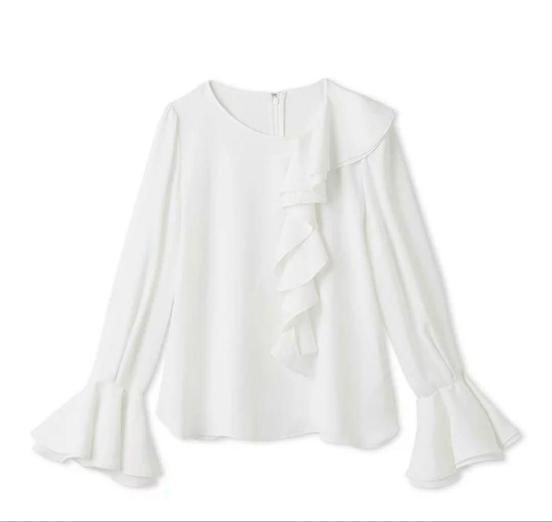 美品　アシメフリルブラウス　36 オフホワイト