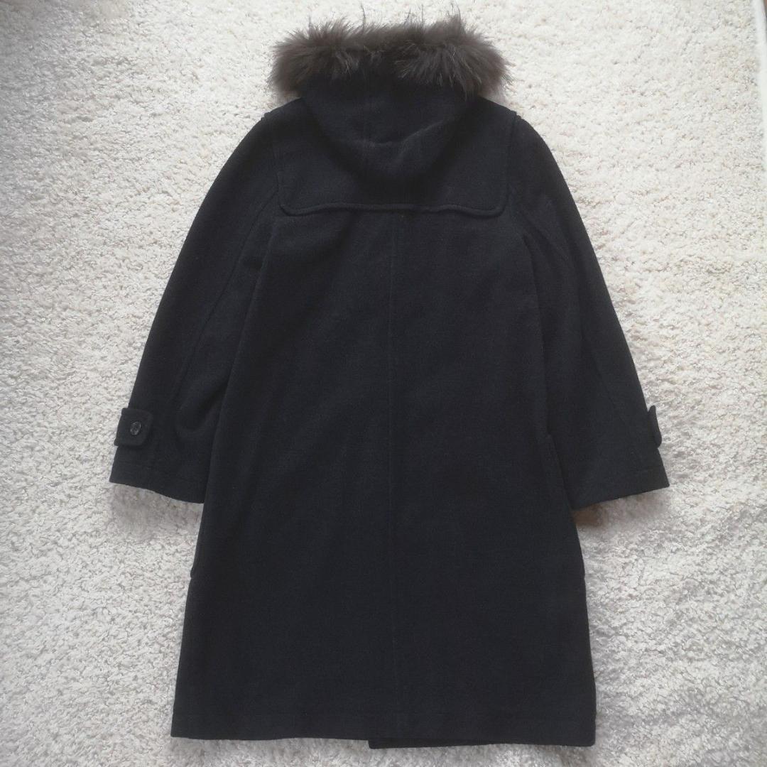 23区　44　大きいサイズ　ラクーンファー付きダッフルコート　ダークグレー