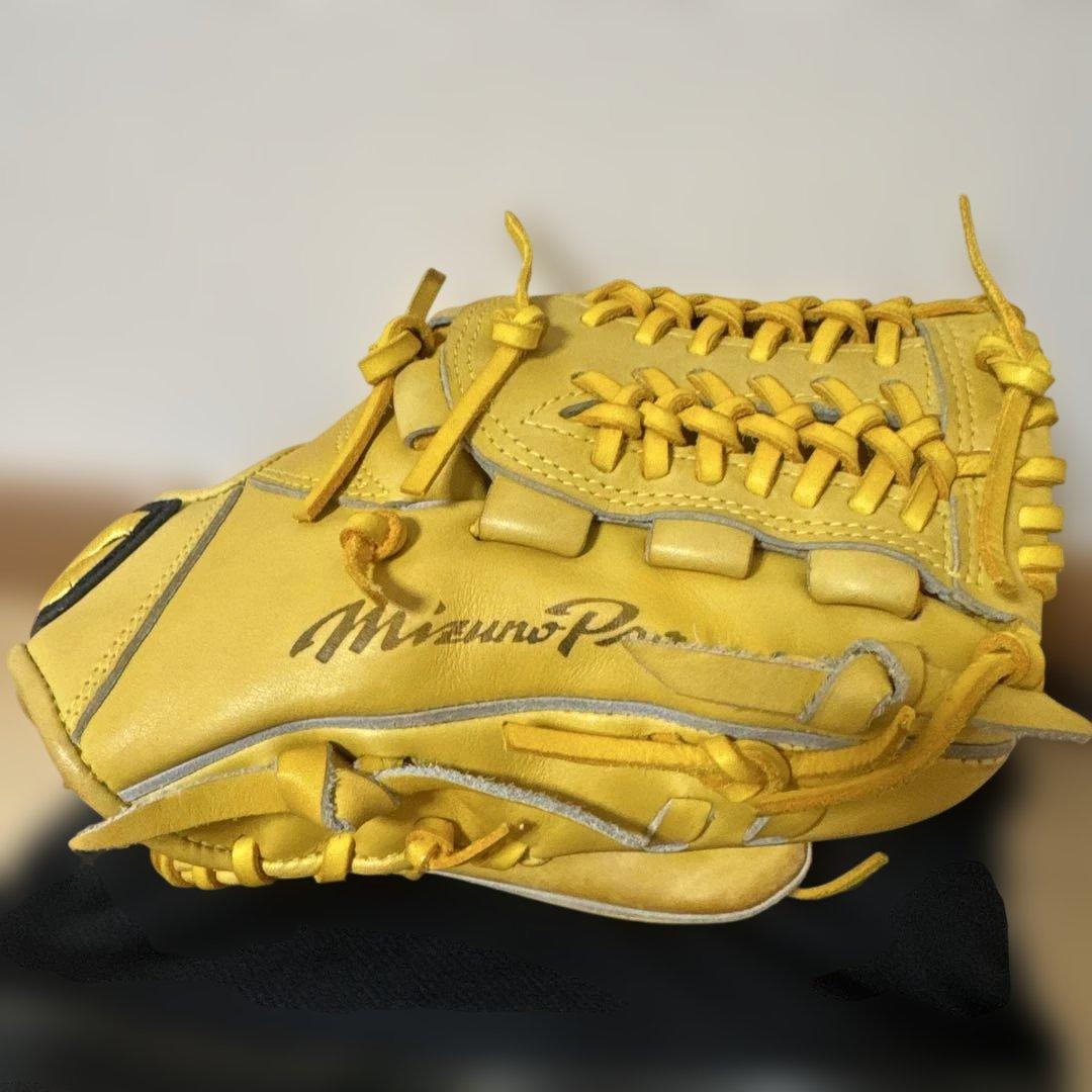 【美品】右投用 ミズノプロ グローブ 復刻版 Mラベル 軟式用