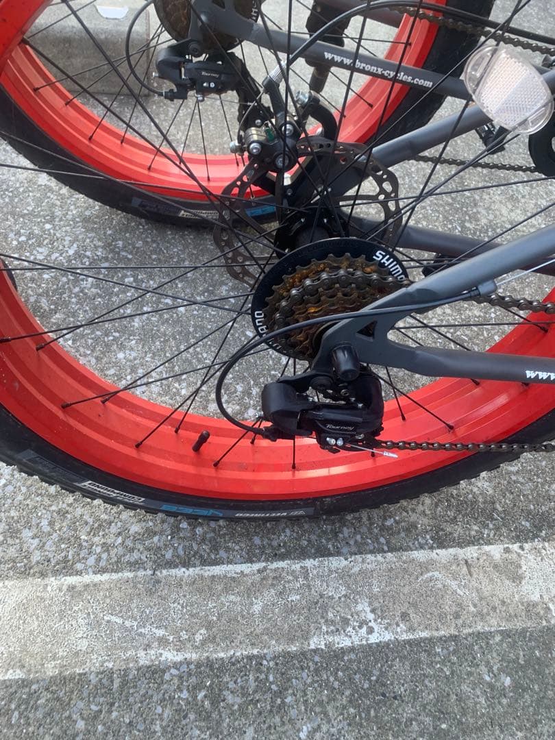 ビーチクルーザー 自転車 グレー/レッド１台のみ