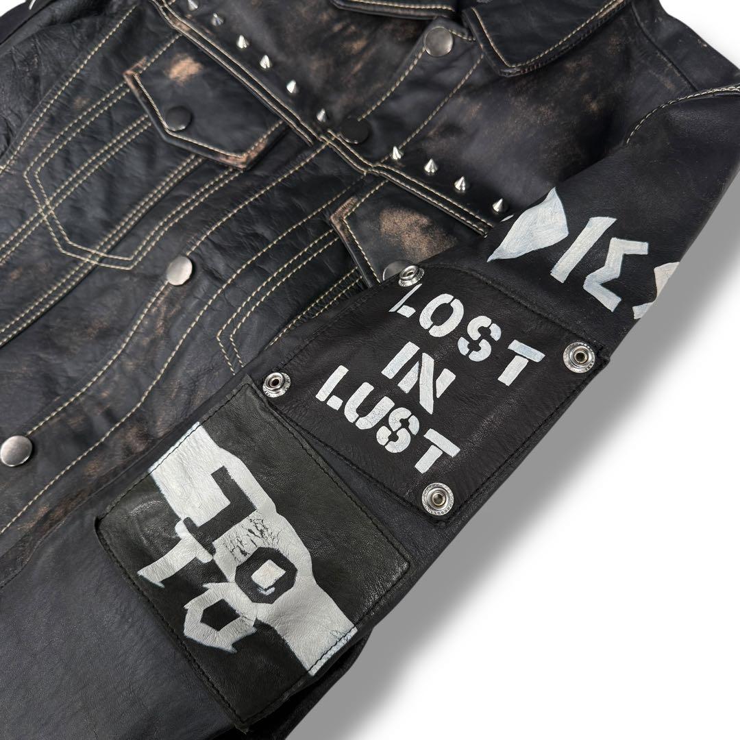 極美品 DIESEL 2000s Y2K スタッズ ライダース レザージャケット