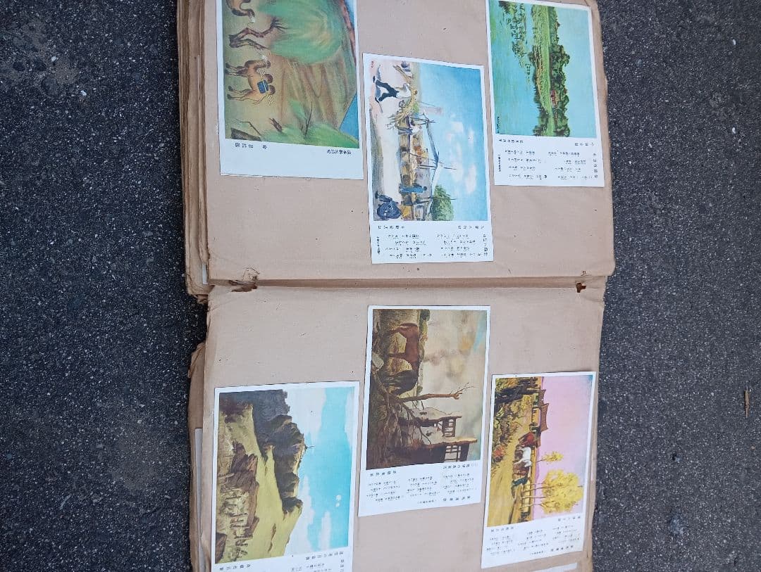 満州の古い絵葉書、１６６枚、スクラップに貼り付け、戦前、軍人、戦争