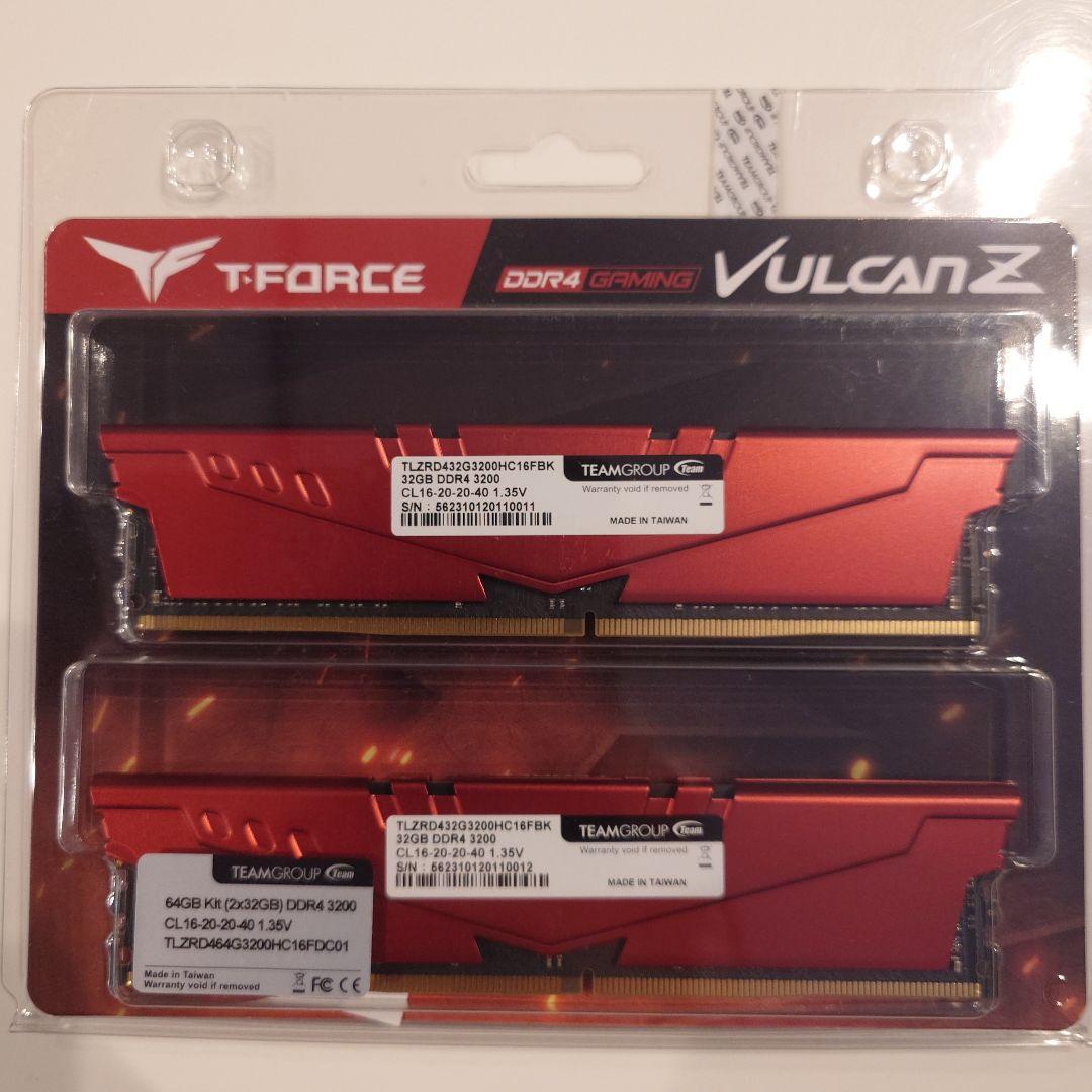 メモリー T-FORCE Vulcan Z DDR4 64GB (2x32GB)