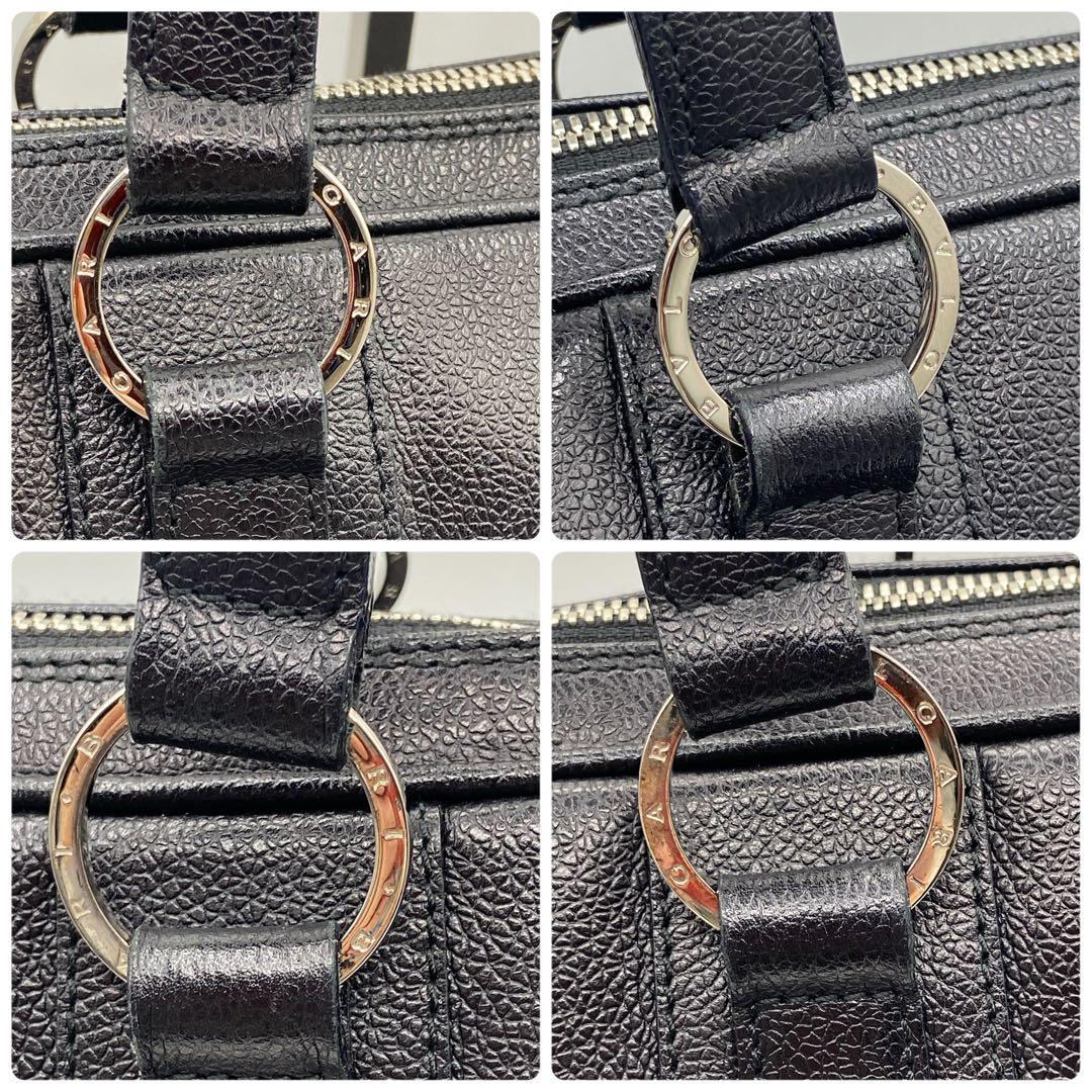 【美品】BVLGARIブルガリレザー 2WAY ショルダーバッグブラックA4可