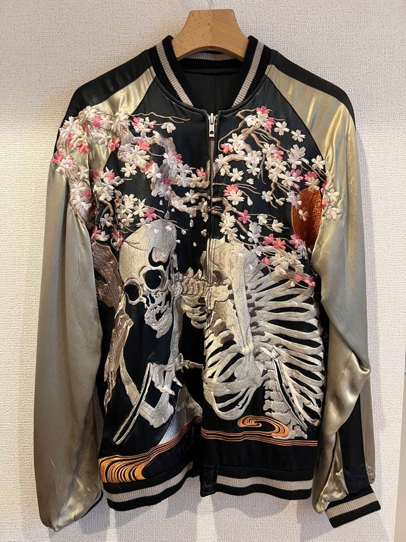 花旅楽団　桜と髑髏　抱きつき髑髏のリバーシブルスカジャン　これが最終値下げ！