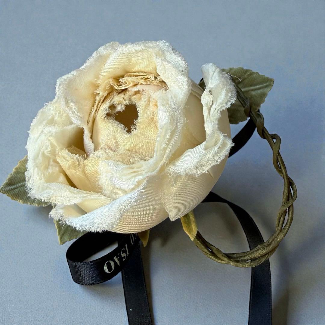 希少　カネコイサオ　ヴィンテージ　ローズコサージュ　２点セット　リボン　赤白