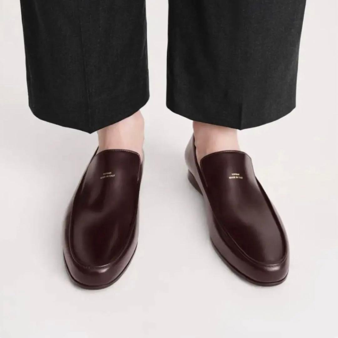 【TOTEM】オーバル　レザーローファー　バーガンディー EU40