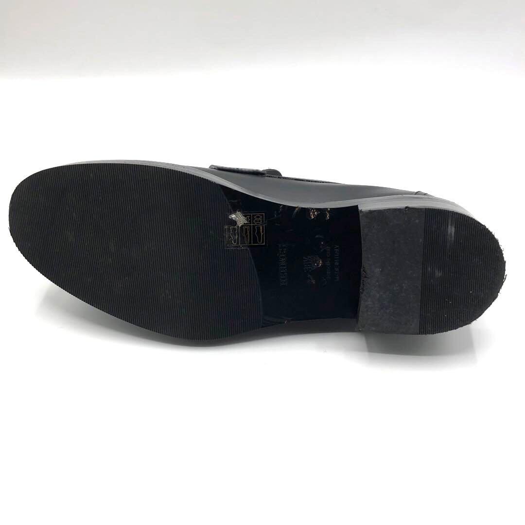 ★美品★エルメス レザーローファー モカシン ホット 38.5 25 黒