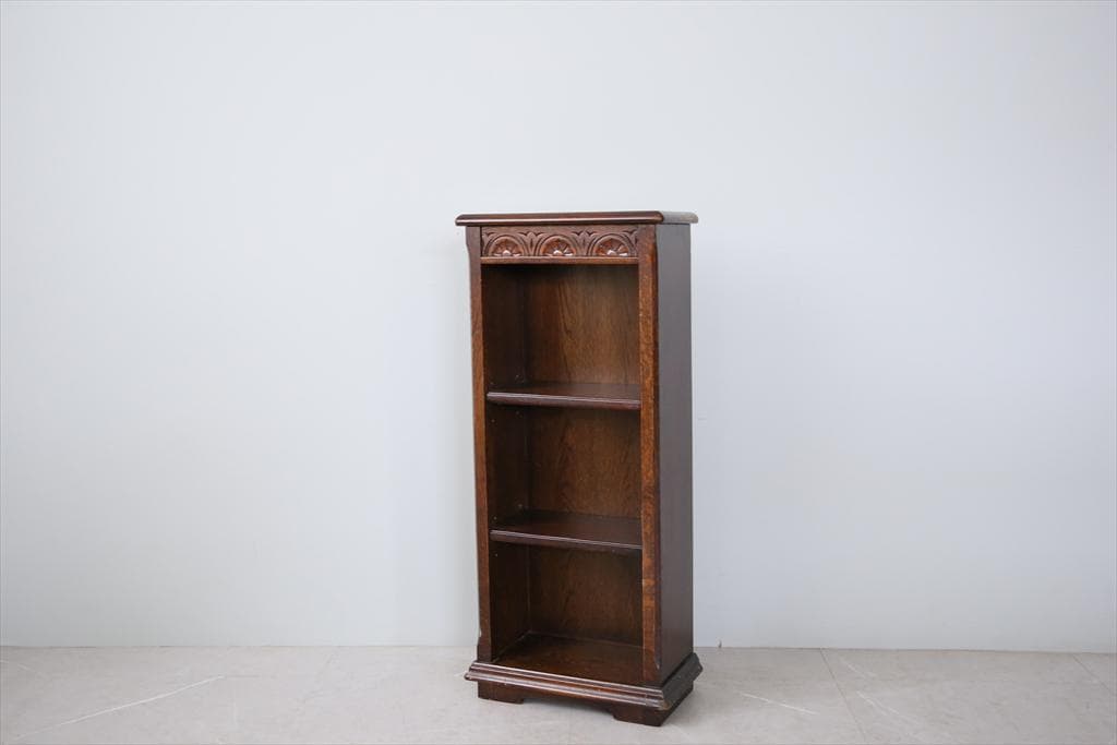 英国アンティーク木製ブックシェルフ/本棚/食器棚/飾り棚/収納ラック(92-73