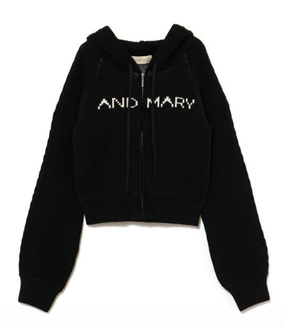 andmary　Jeniffer knit hoodie set BLACK