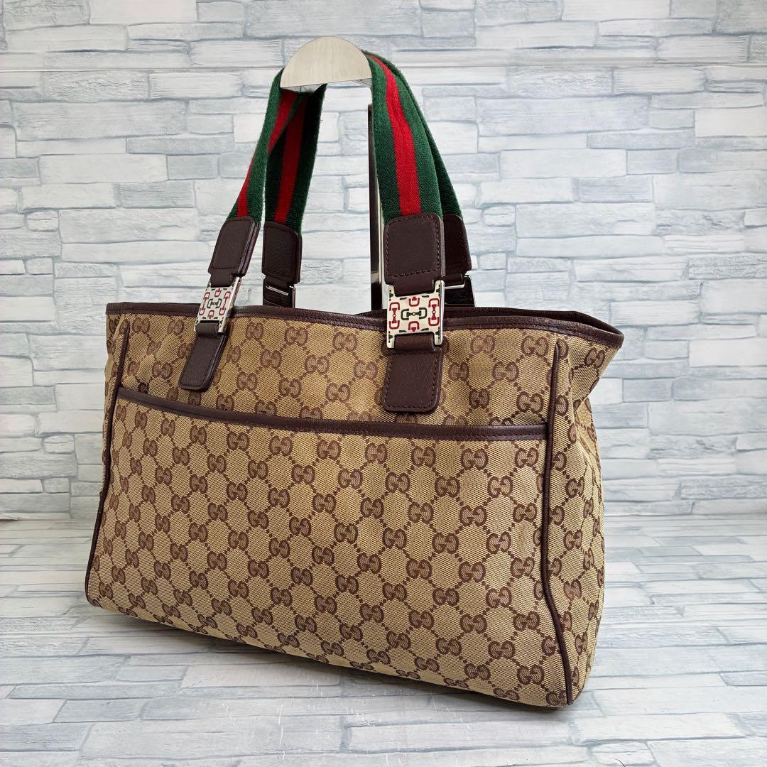 極美品　150 GUCCI グッチ　ハンドバッグ　トートバッグ　GG柄 kq4
