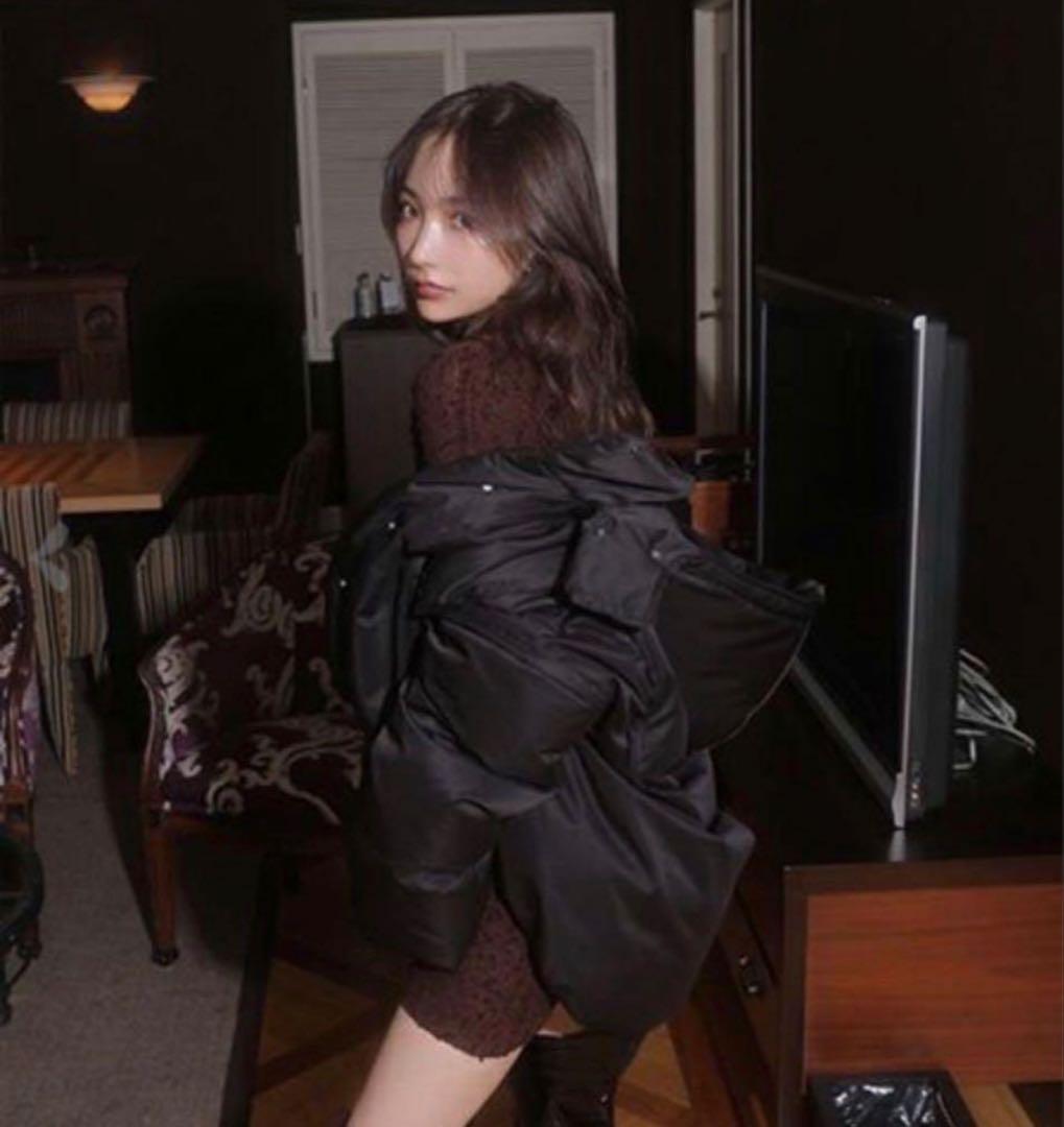 MELT THE LADY ボックスボリュームダウン ブラック　ジャケット