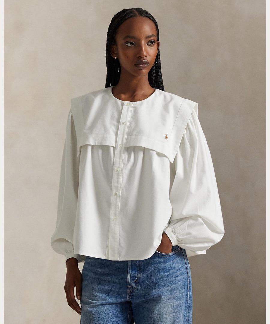 ポロ　ラルフローレン ビブ コットン オックスフォード シャツ