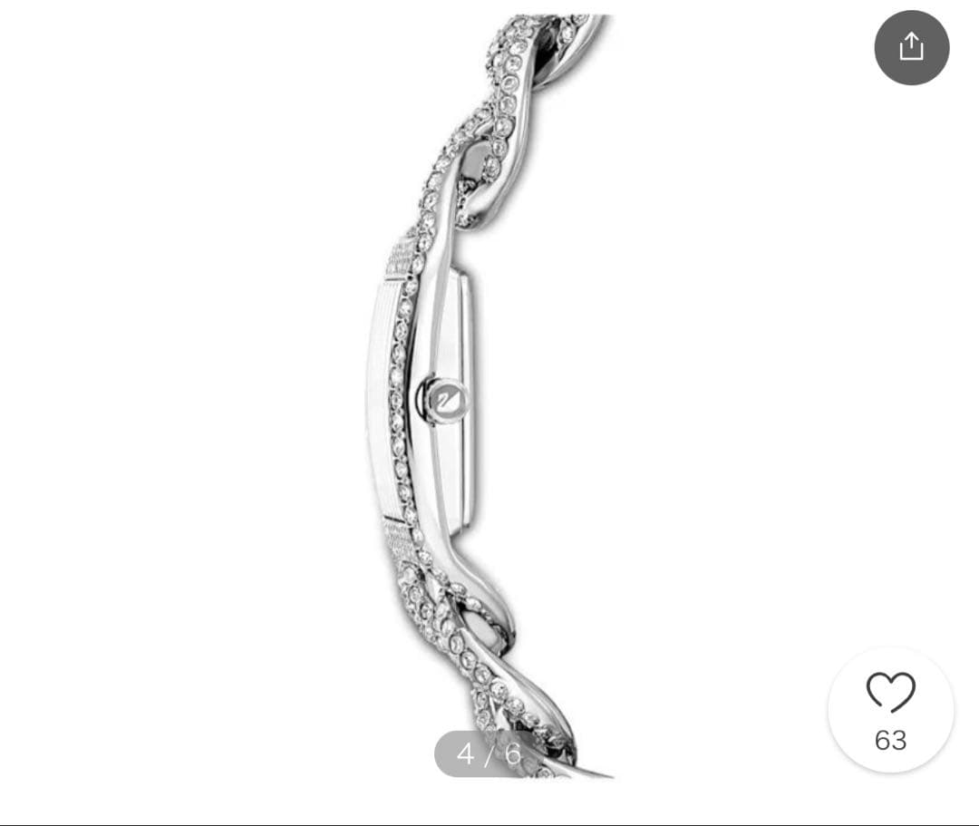 【美品】SWAROVSKI シルバー チェーン腕時計