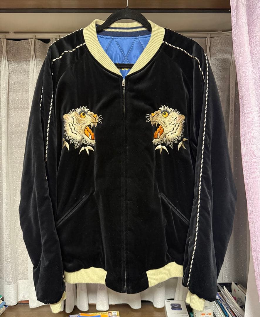 【美品】テーラー東洋 スカジャン XXXLサイズ ブラックTT15392 虎