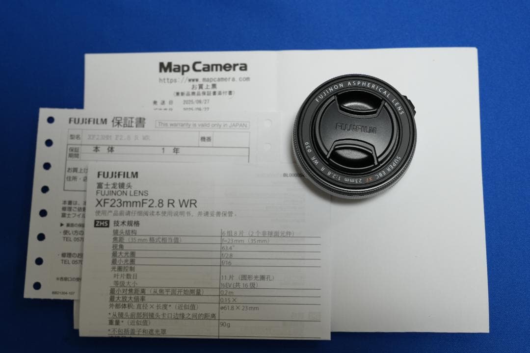 【新同・未使用】FUJIFILM XF23mm F2.8 R WR （ブラック）