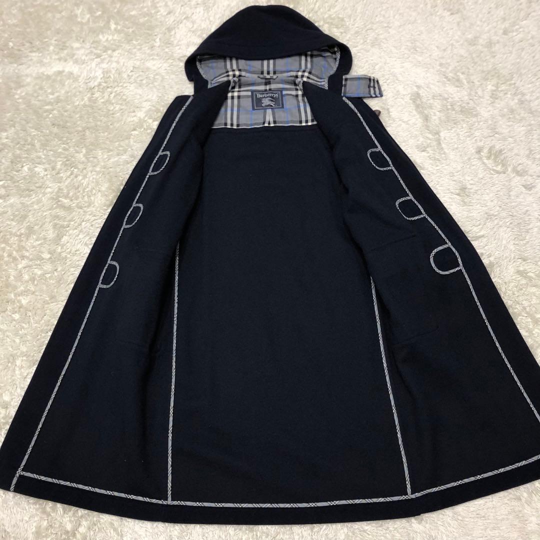 美品✨バーバリー ダッフルコート ネイビー ノバチェック裏地 7AR