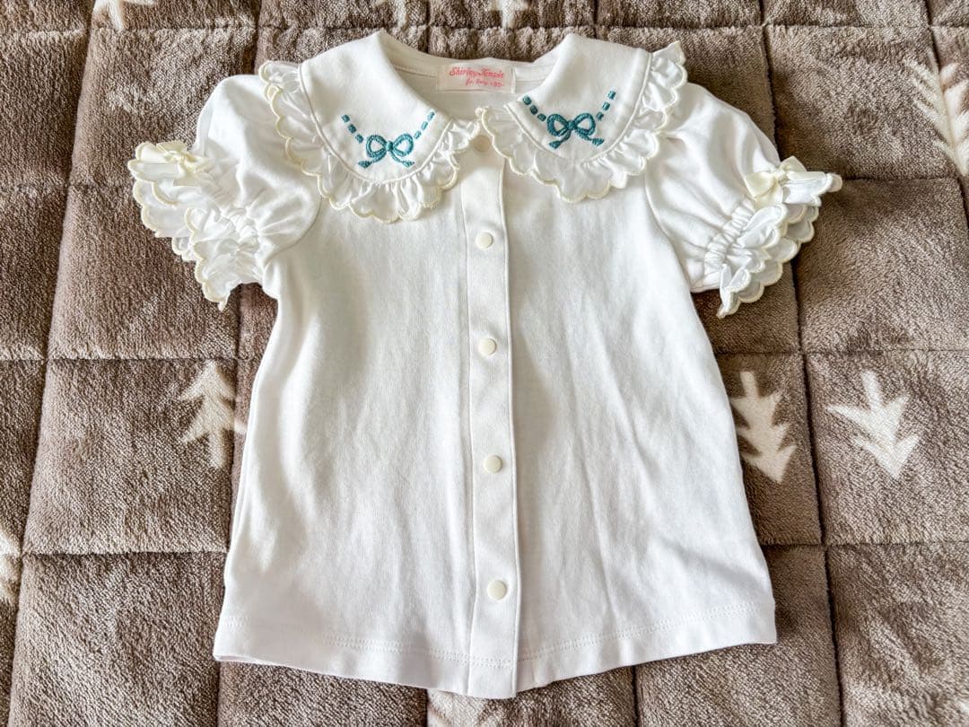 shirleytempleうさぎハンカチプリントジャンパースカート＆ブラウス90