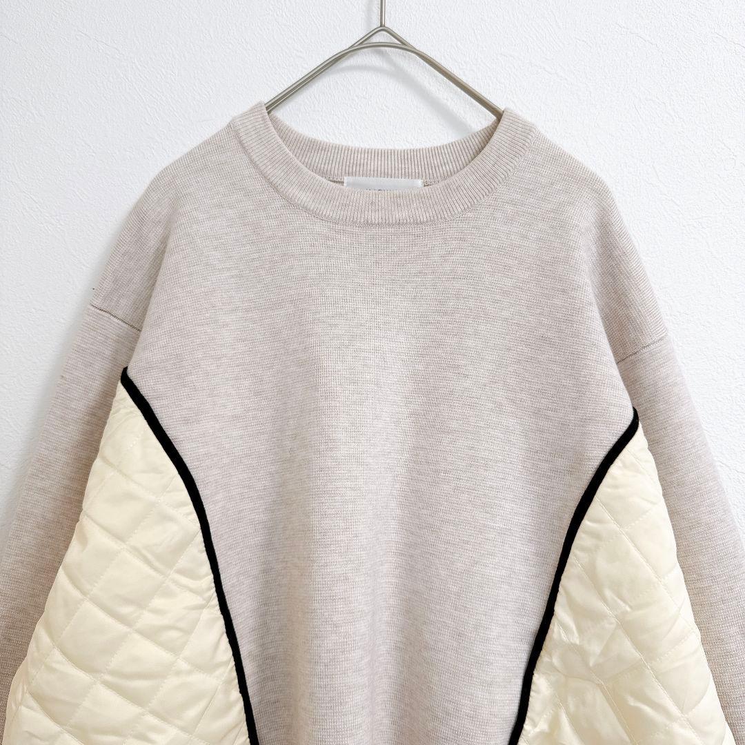 MACHATT♡マチャット キルティングドッキングニット セーター 異素材 長袖