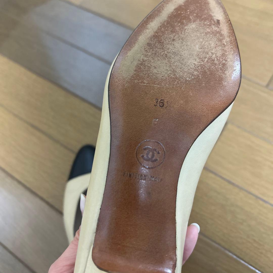 美品　CHANEL シャネル　ヴィンテージバイカラーパンプス