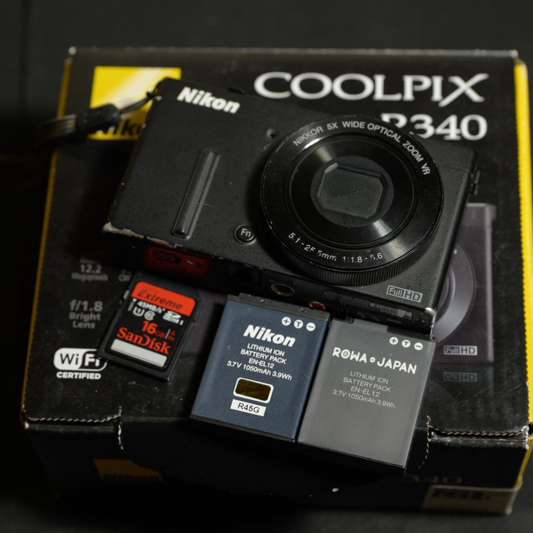Nikon COOLPIX P340【動作確認済・予備バッテリー＆SDカード付】