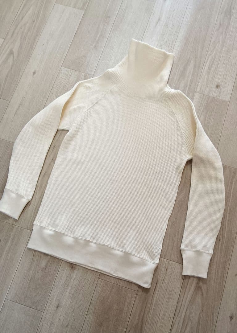 Healthknit ヘルスニット スーパーヘビーワッフル タートルネック 白
