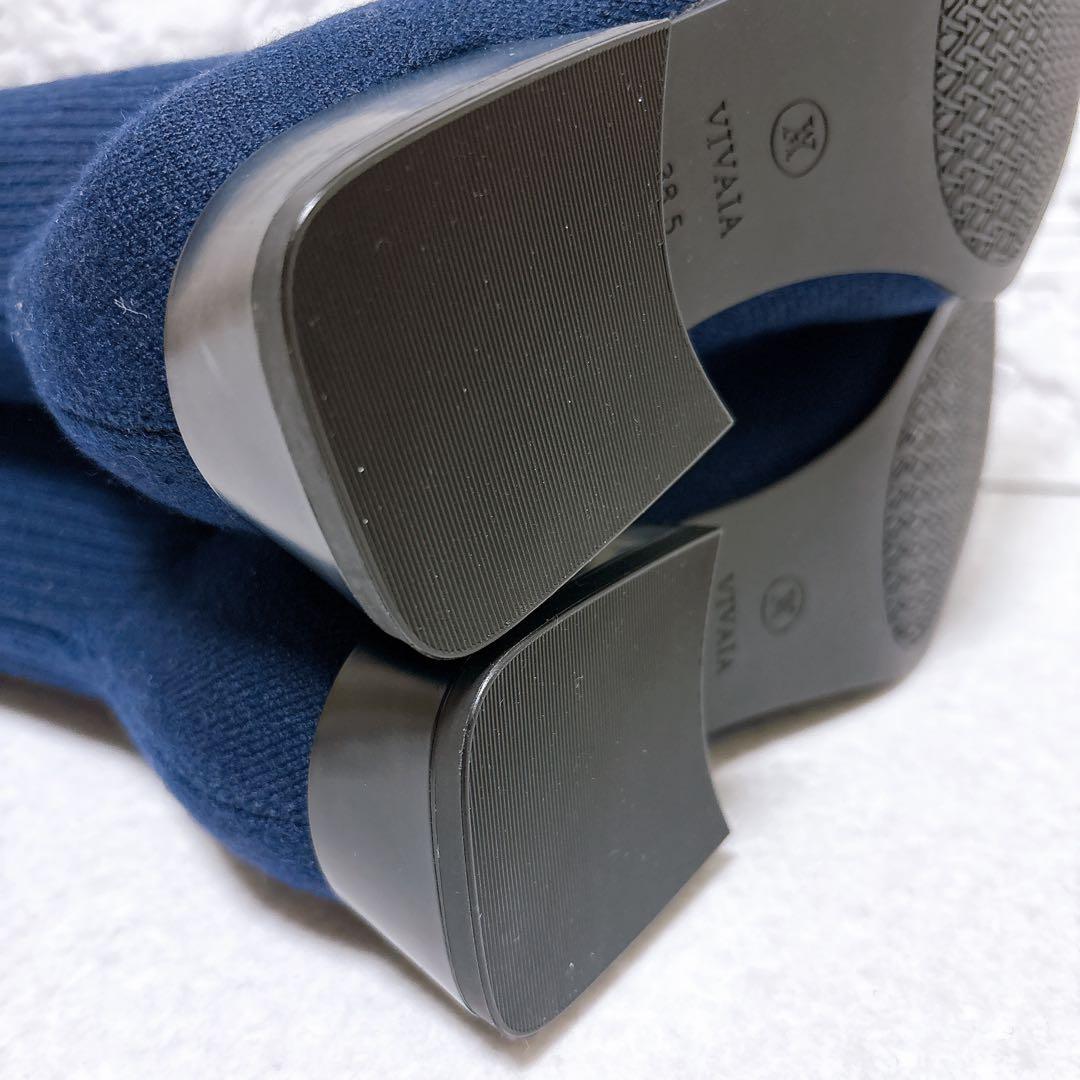 ⭐極美品⭐VIVAIA ビバイア ロングブーツ ミッドカーフ ネイビー 24.5