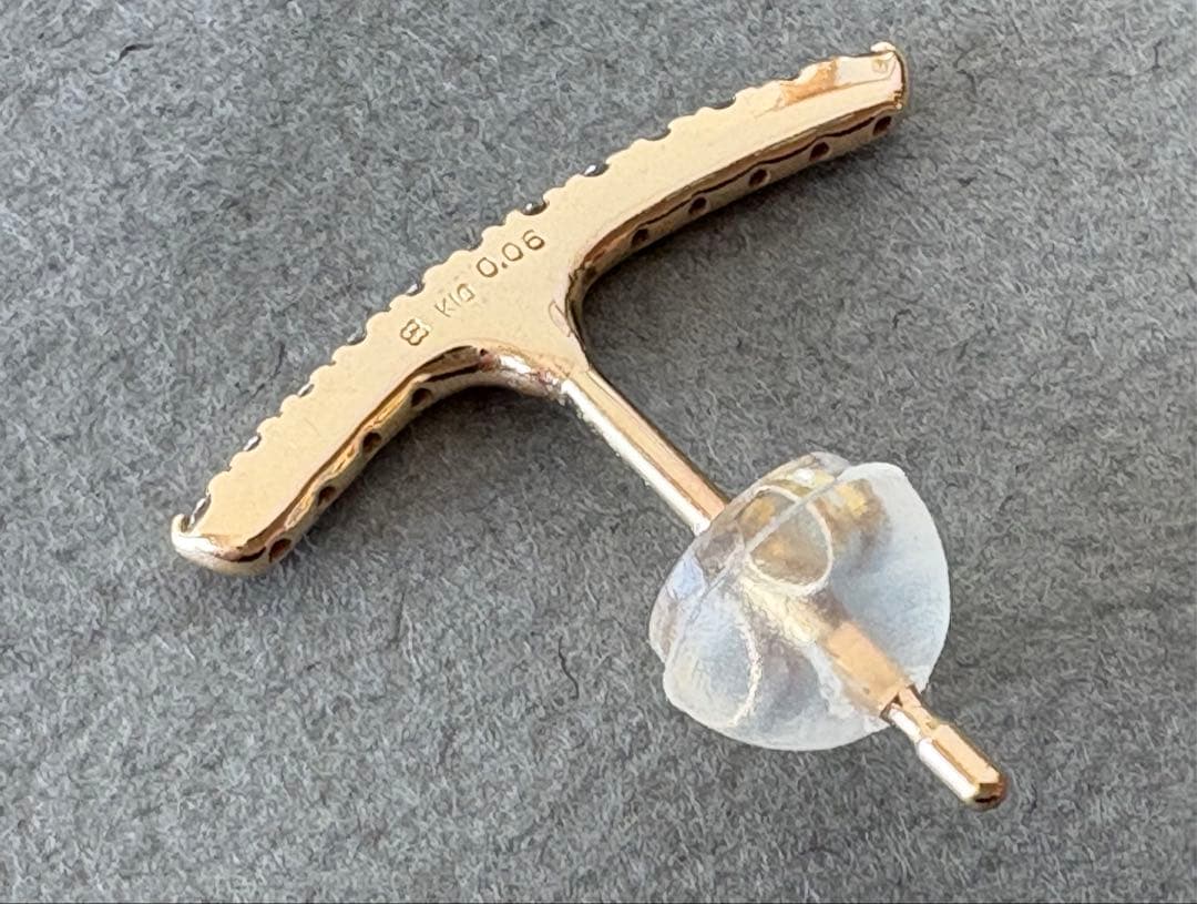 Hirotaka ヒロタカ　ショートバー ダイヤモンド ピアス