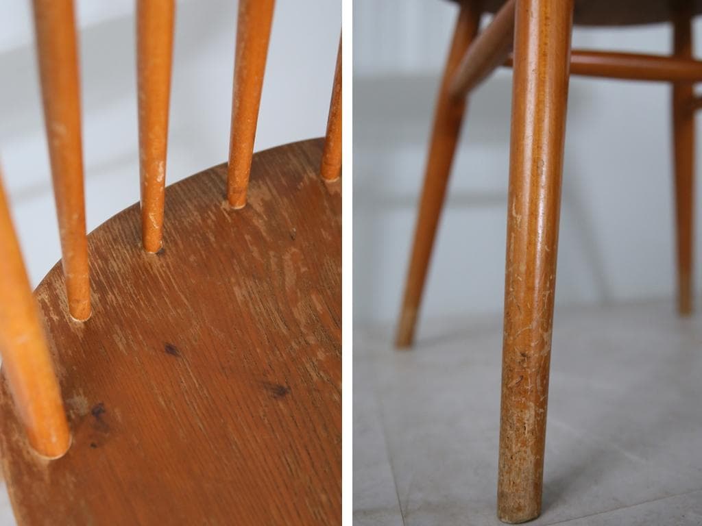 英国アンティーク木製フープバックチェア/イス/クエーカー/飾り棚(87-33-4