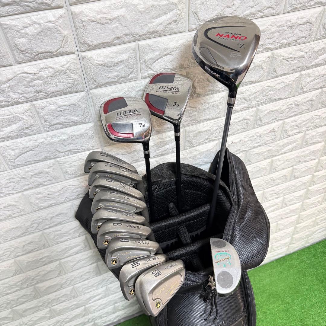 ゴルフセット　初心者応援　HONMA ラウンド仕様　メンズ　右打ち　すぐ使える