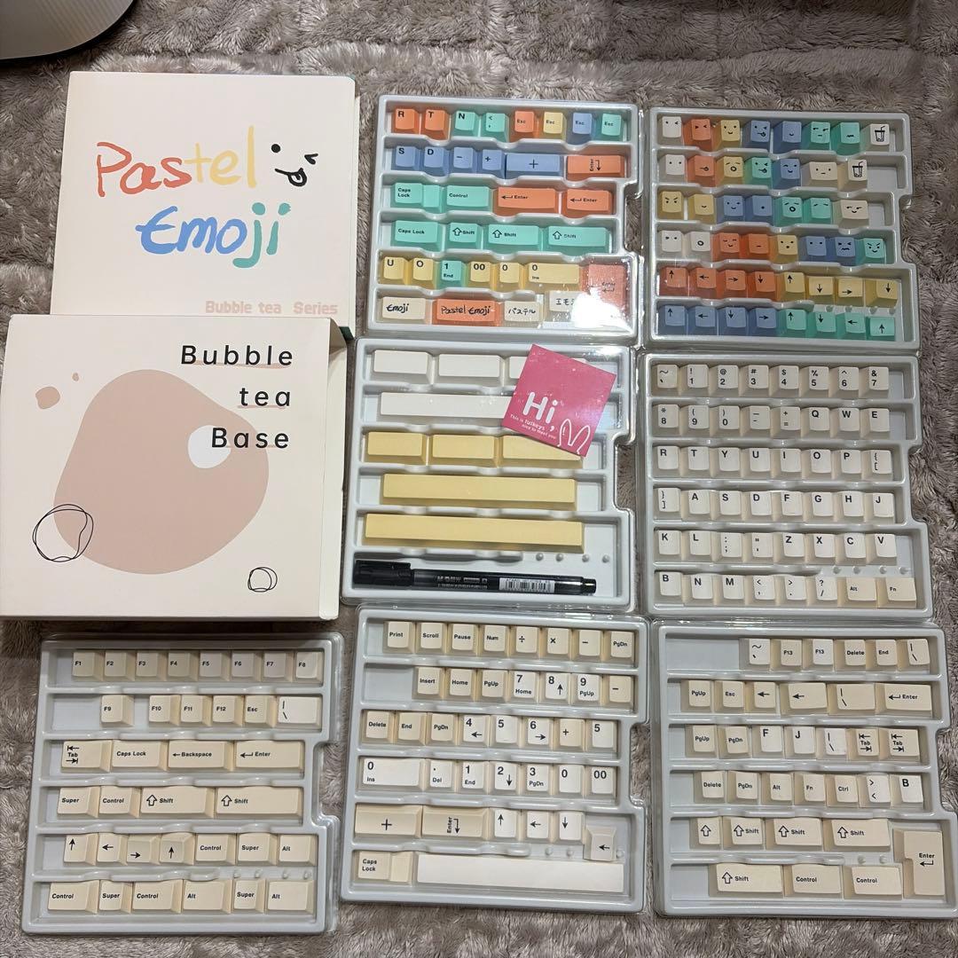 TUT Pastel Emoji バブルティーキーキャップセット