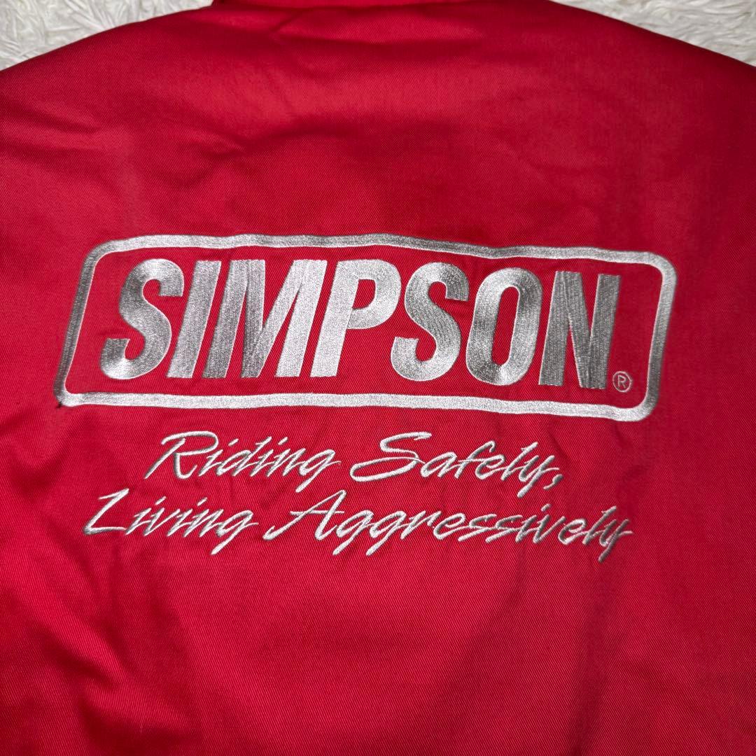☆SIMPSON Racing ジャケット レッド 4L 刺繍ロゴ キルティング
